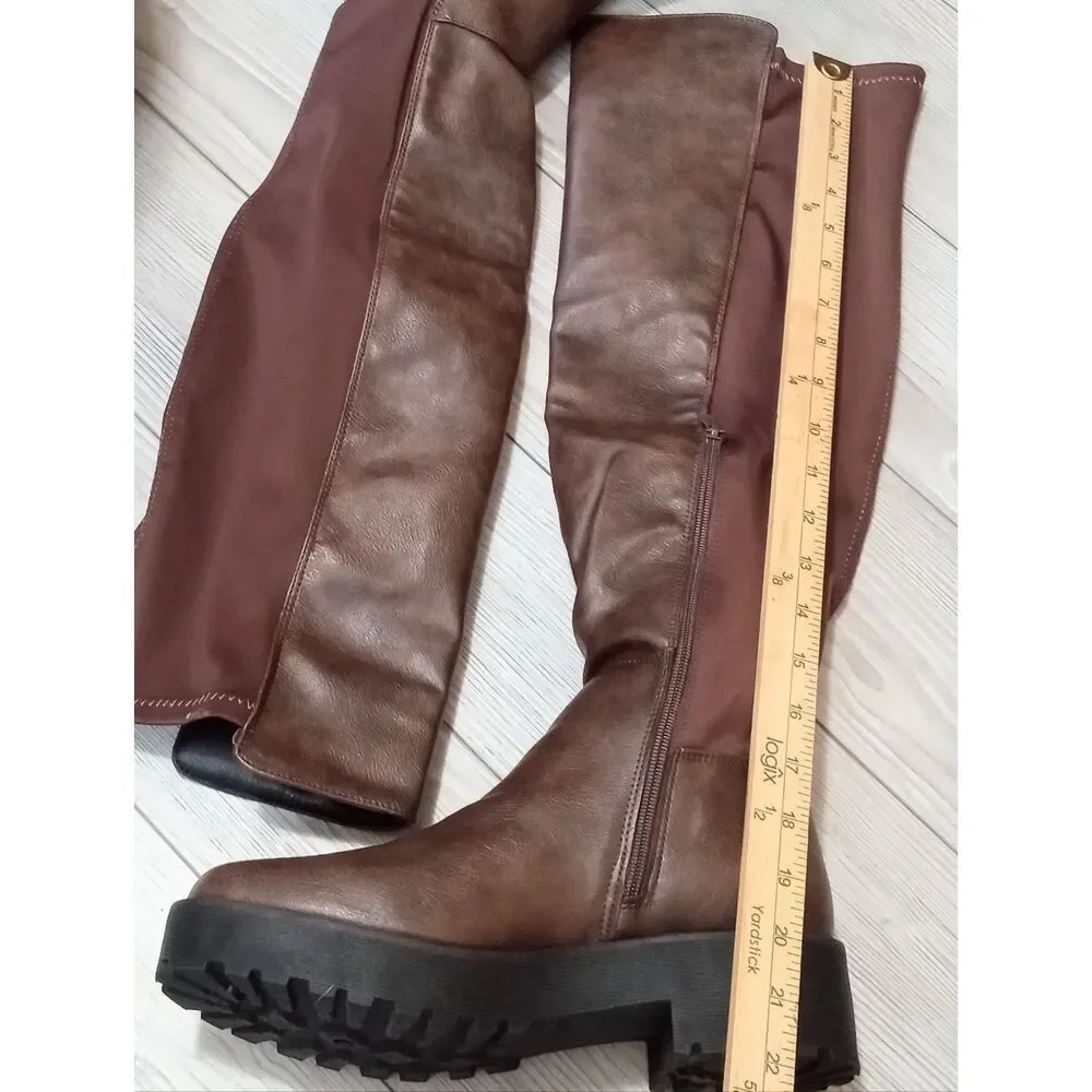(R-4611) Dirty Laundry Womens Maybellene Chunky Heel Over the Knee Boots Sz 9.5